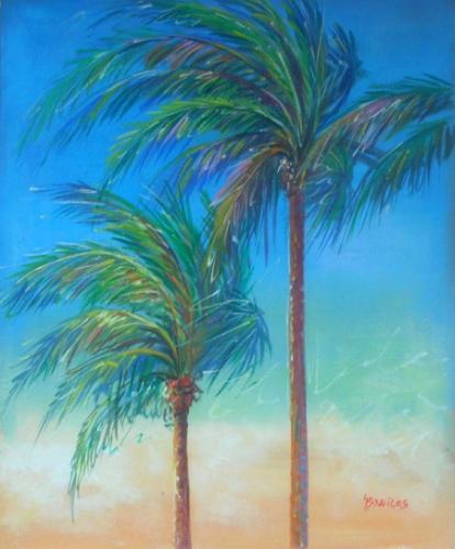 obraz Palmy ve větru