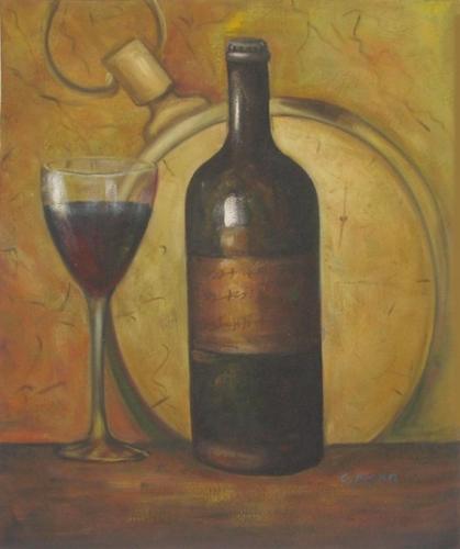 obraz Zátiší s červeným vínem